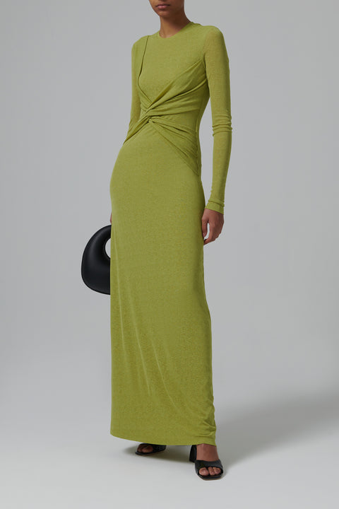 Green Rozal Crew Neck Maxi Dress