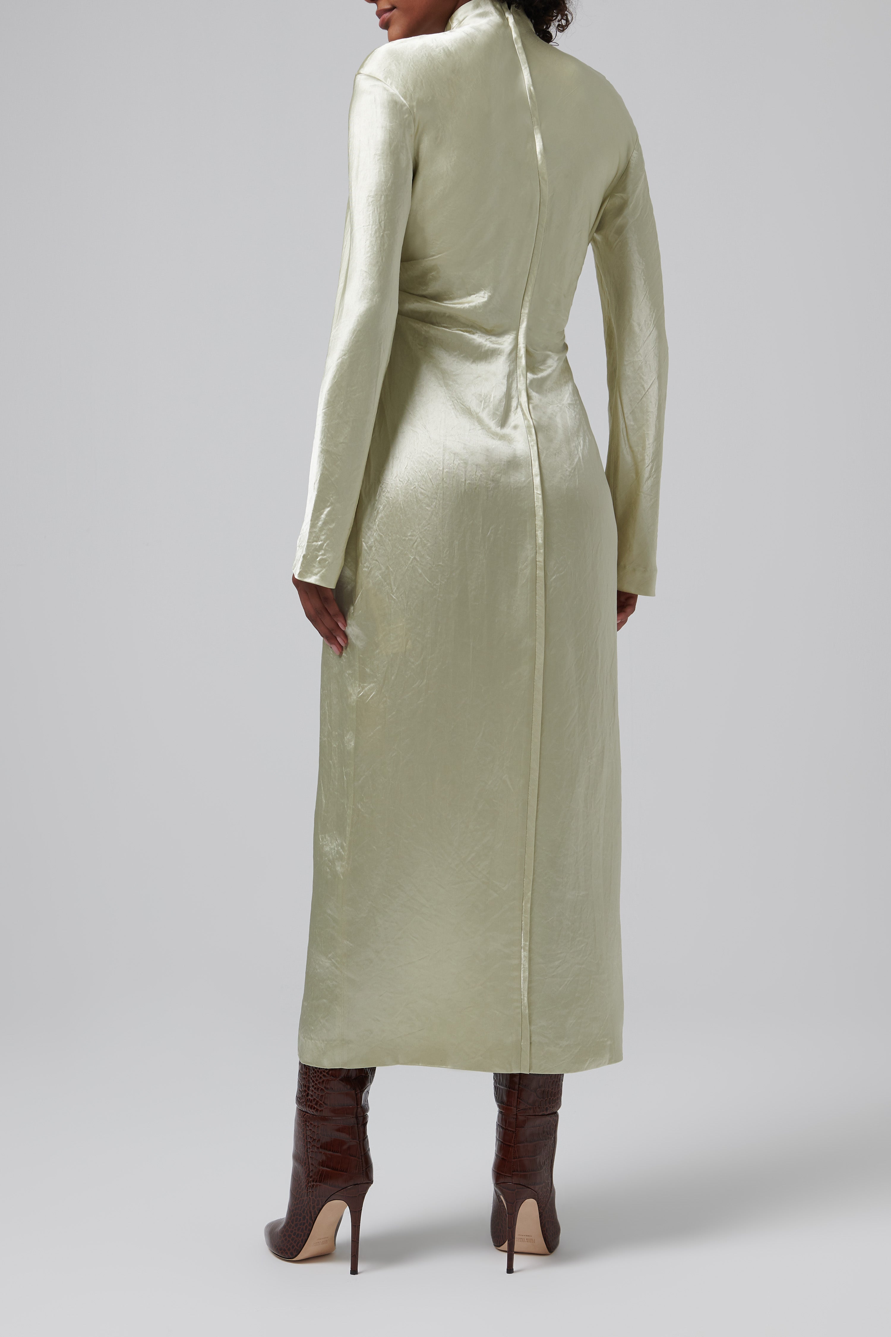 nanushka green dress Nanushka Green Rozal Crew Neck Maxi Dress