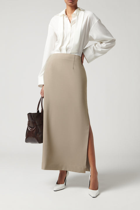 White and Brown Kesley Shirt Dress