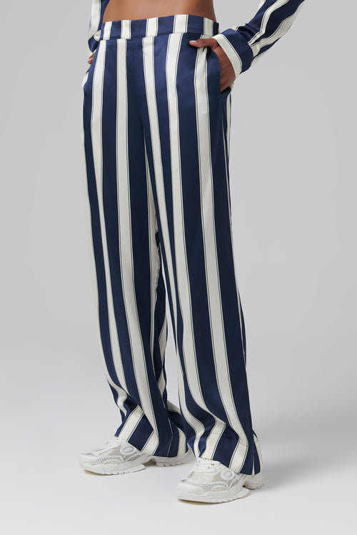 Loulou Trousers - Navy & Ecru Stripes - Sézane