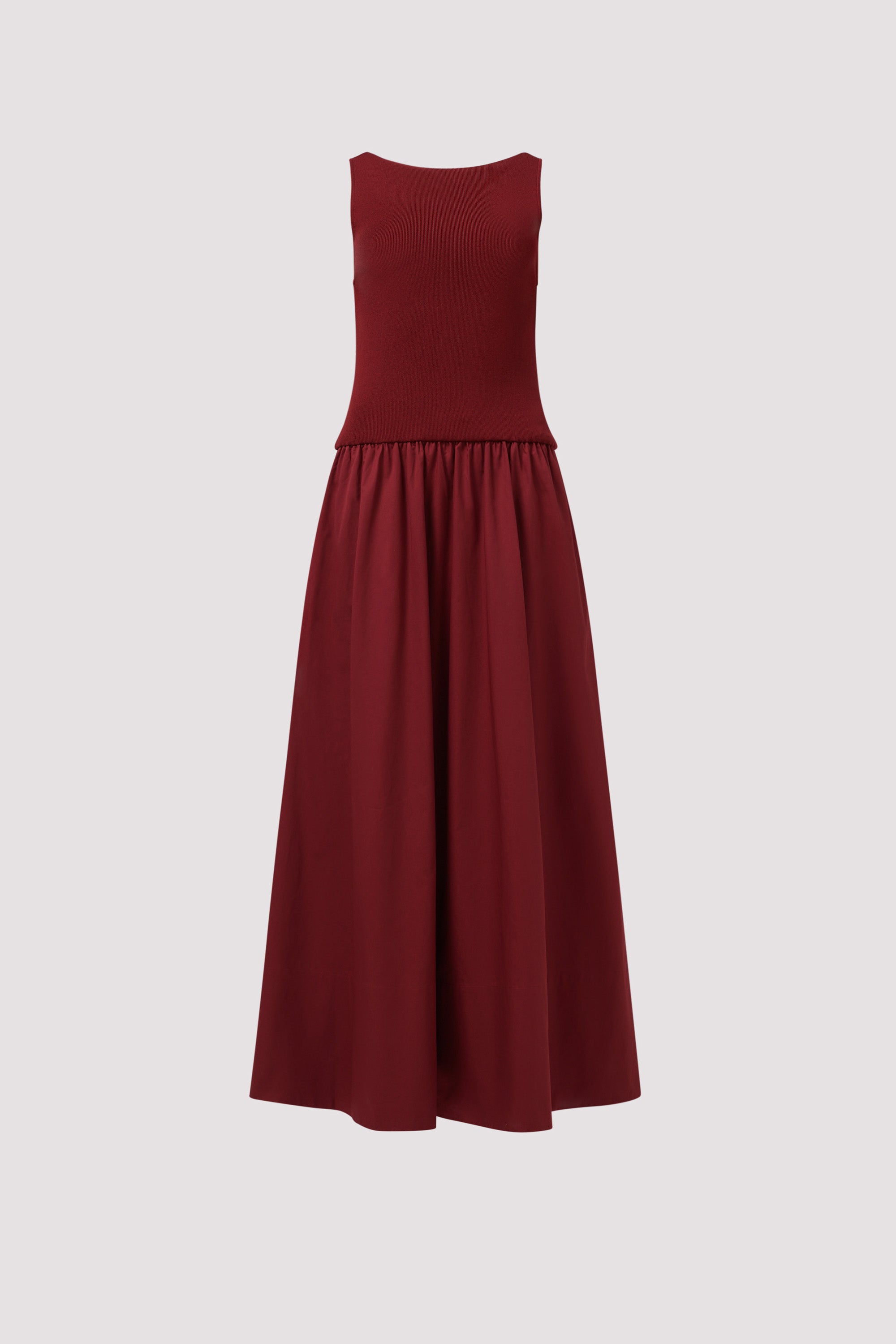 St. Agni Red Bateau Cut Out Dress
