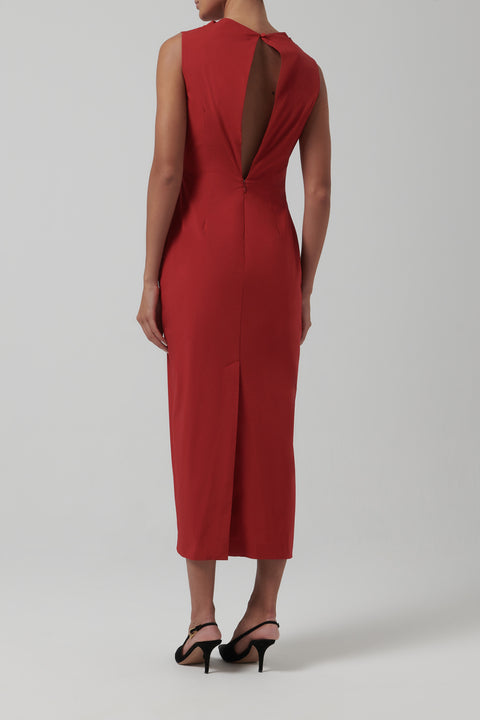 Red Soft Sculptural Dress