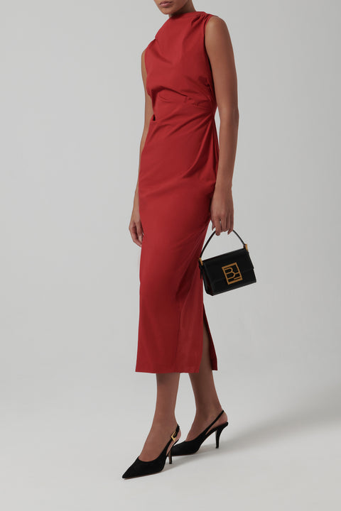 Red Soft Sculptural Dress