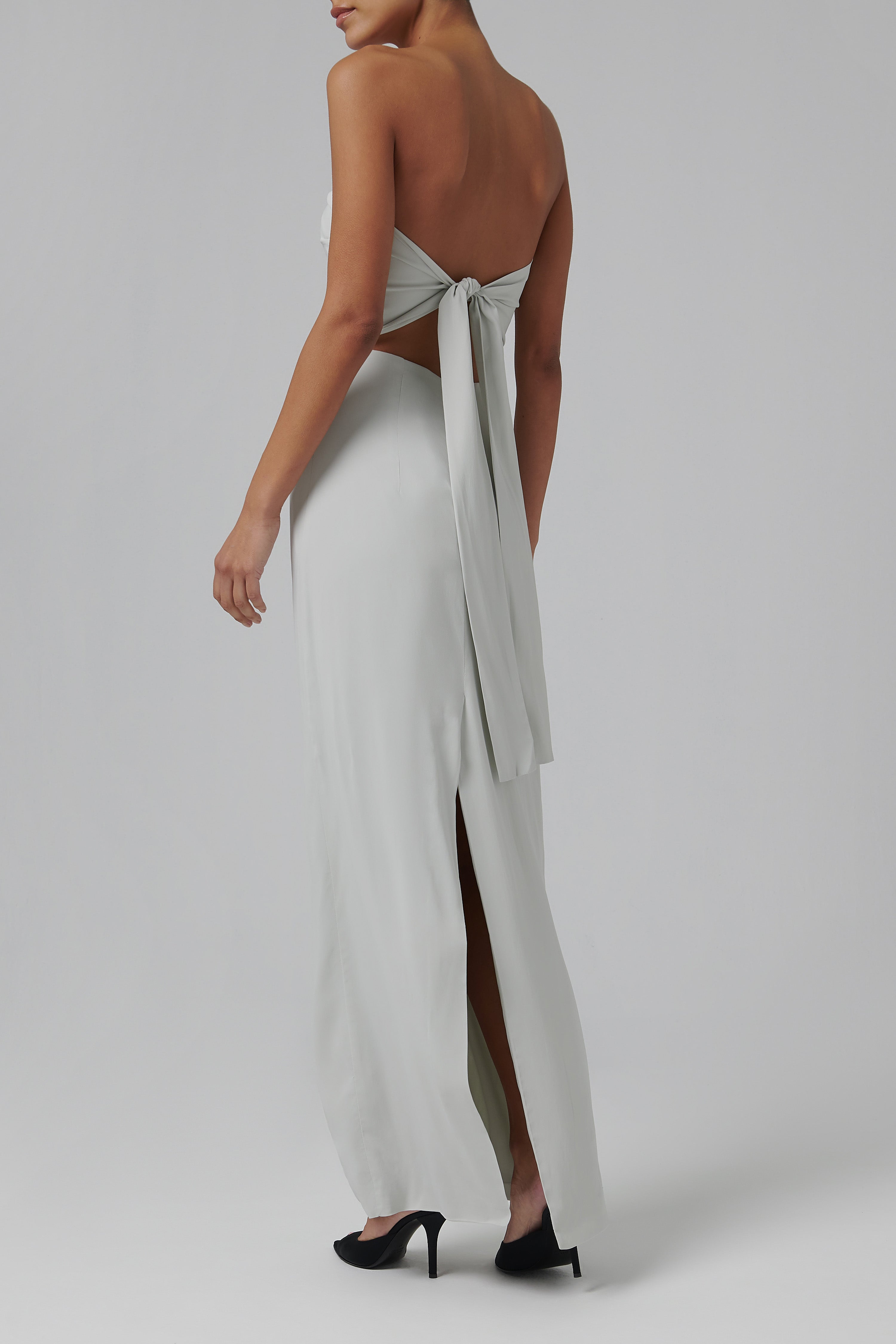 St. Agni White Strapless Tie Back Dress St. Agni White Strapless Tie Back Dress
