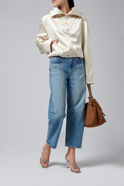 なっちゃん様●2026 anuke/Over Linen Jacket 36 Nanushka Beige Boxy Fit Funnel Neck Jacket