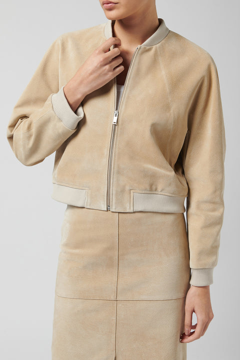 Beige Real Suede Jacket