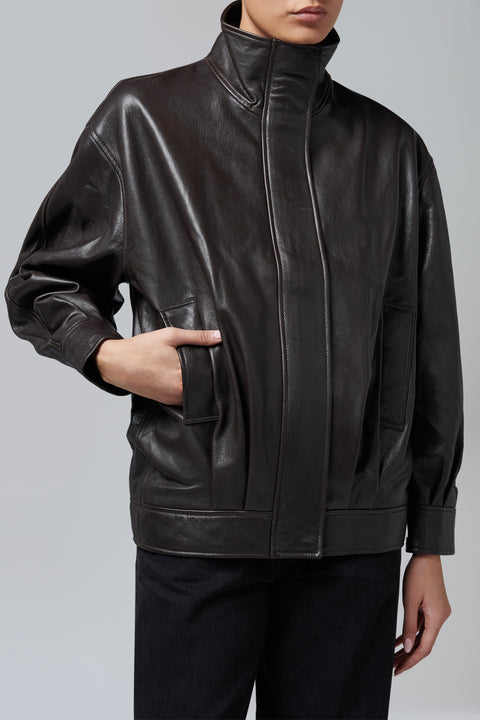 Brown Paula Vegetal Leather Jacket