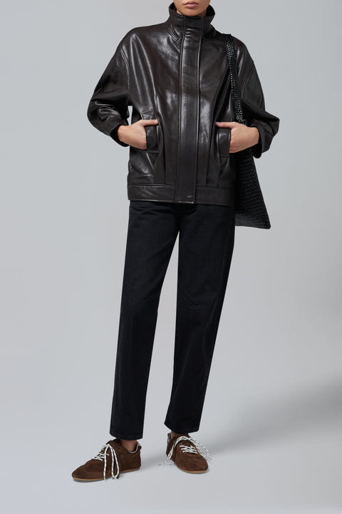 Brown Paula Vegetal Leather Jacket