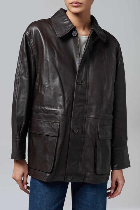 Brown Maeve Vegetal Leather Jacket