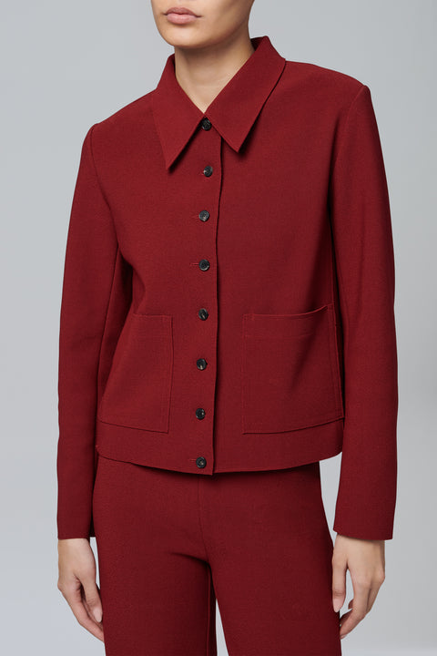 Burgundy Lay3 Collared Jacket