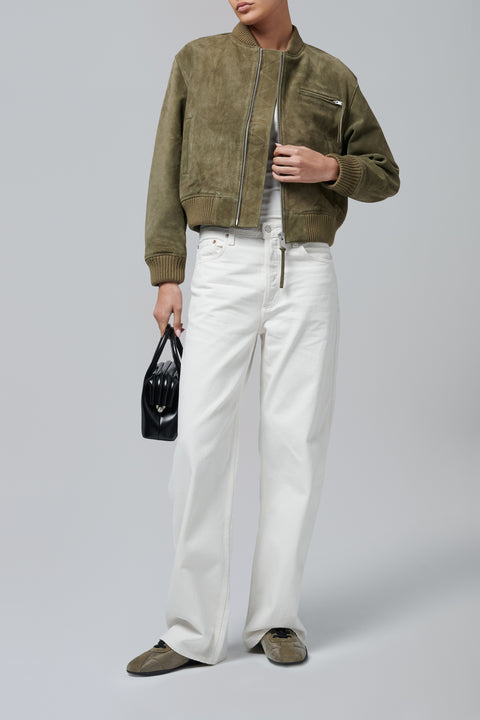 Grey Elysia Gritty Suede Jacket