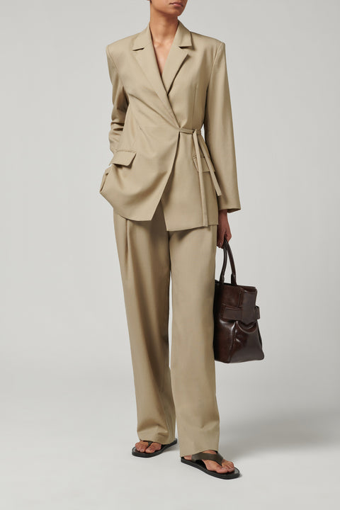 Khaki Tied Blazer