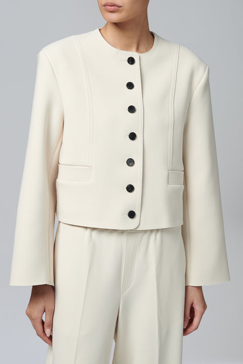 White Lay4 Single Jacket