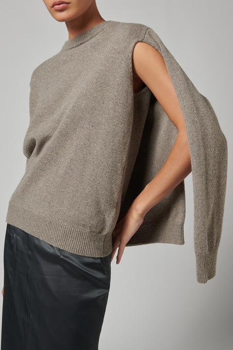 Grey Cape Wrap Jumper