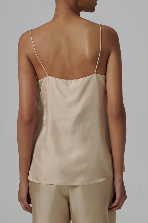 Beige Tulum Silk Top