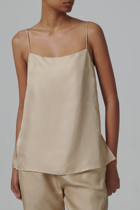 Beige Tulum Silk Top