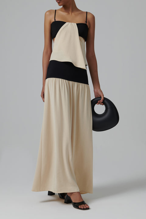 Beige Ranee Body Con Waistline Maxi Skirt