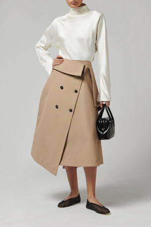 Róhe Beige Deconstructed Trench Skirt