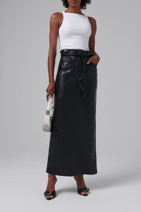 Black Kadence High Waist Midi Skirt