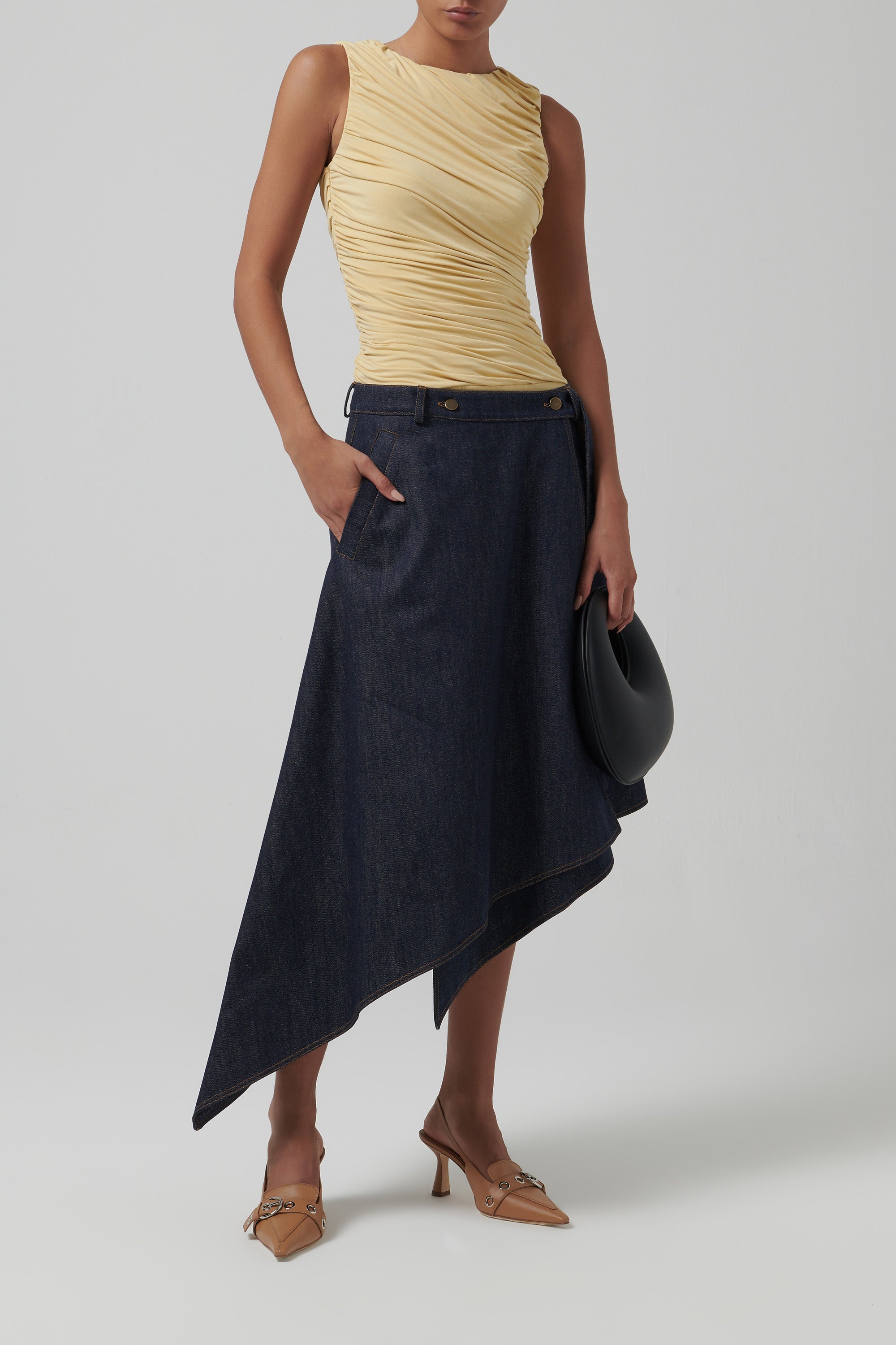 Materiel Blue Asymmetrical Wrap Skirt - Fabric of Society