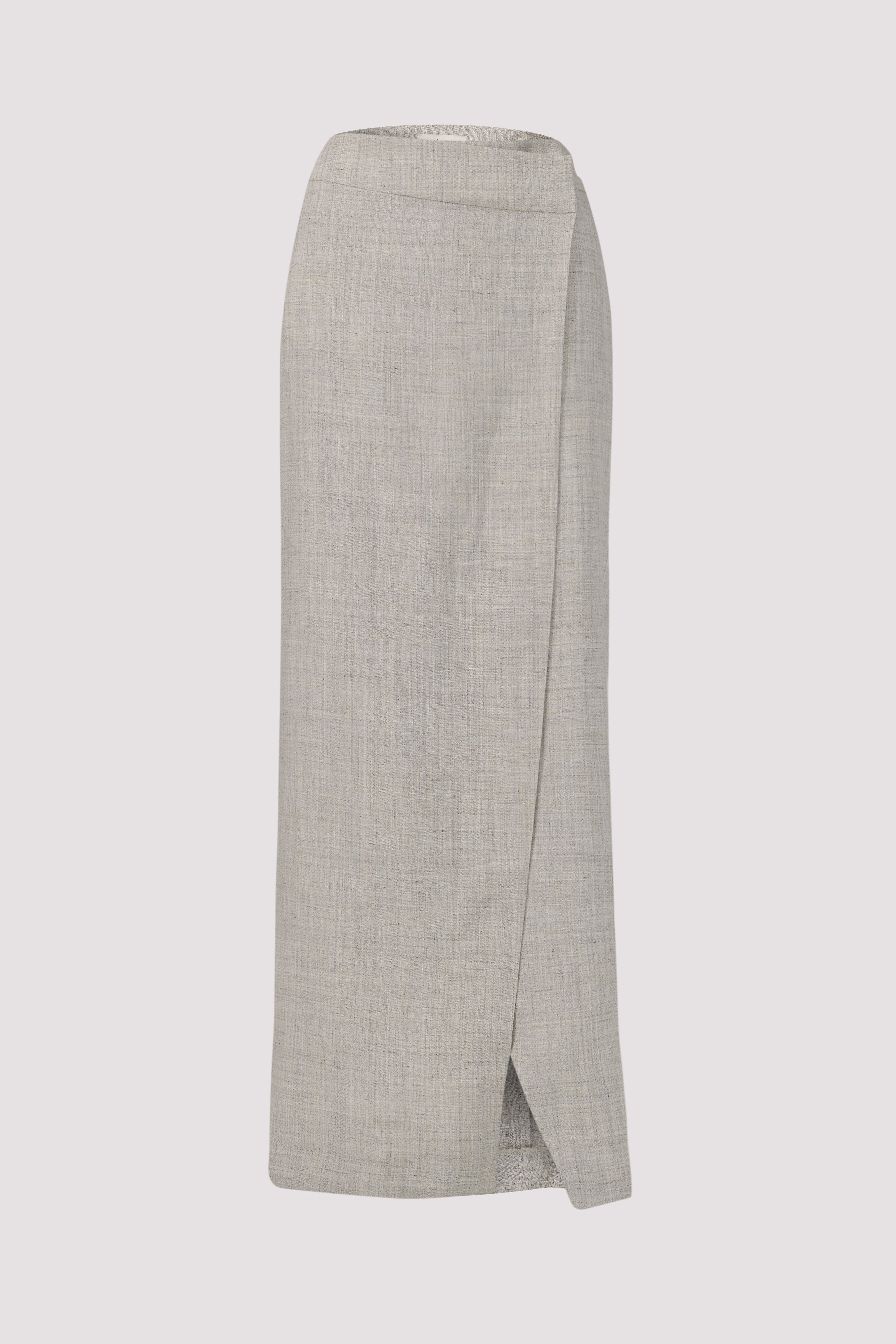 スカート ROHE SKIRT (41632018) Rohe Grey Overlap Midi Skirt - Fabric of Society