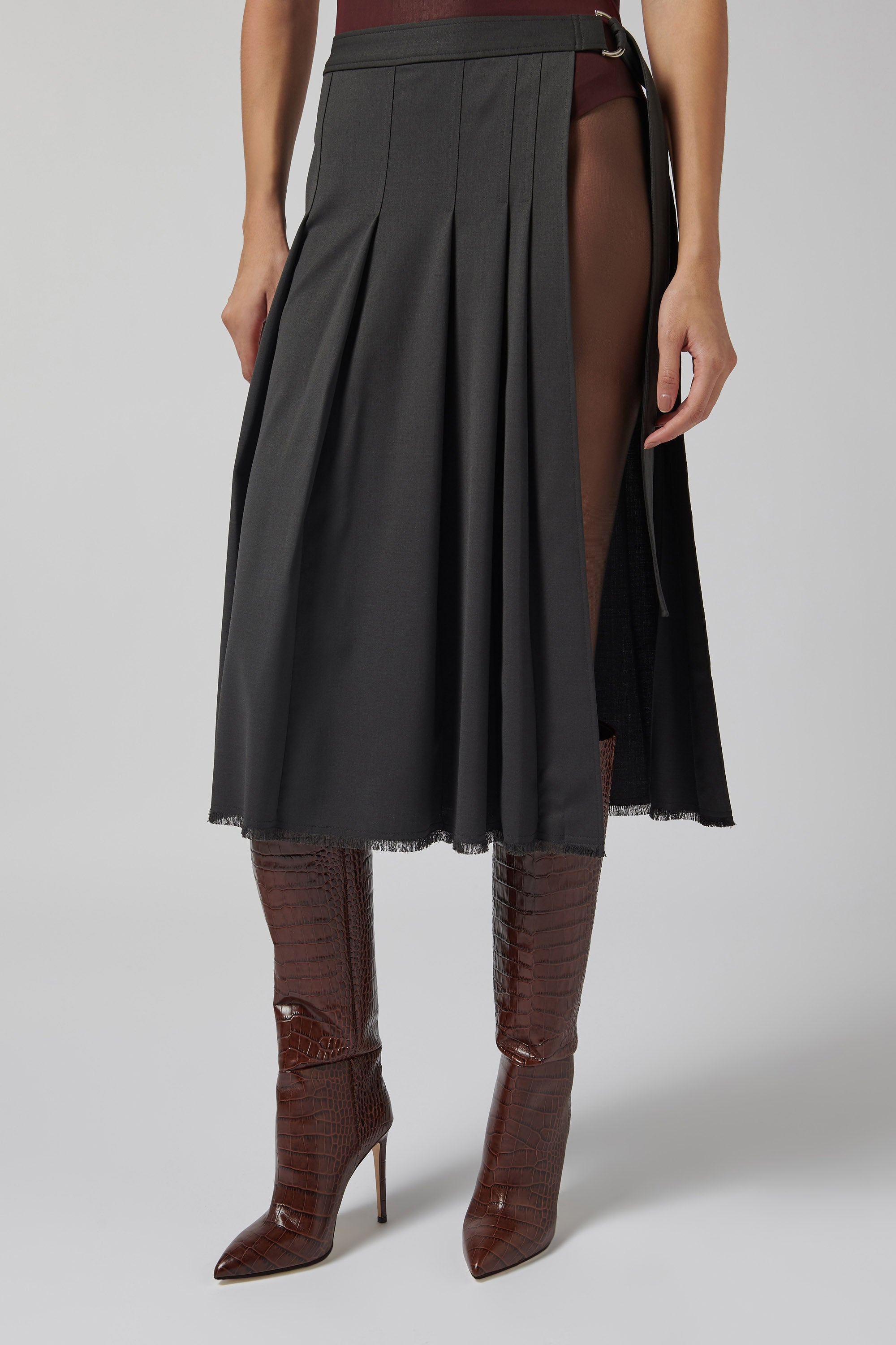 lvir pleated dress Twist Belt Pleated Dress - Women - Ready-to-Wear