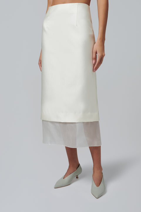 White Aeron Silk Skirt