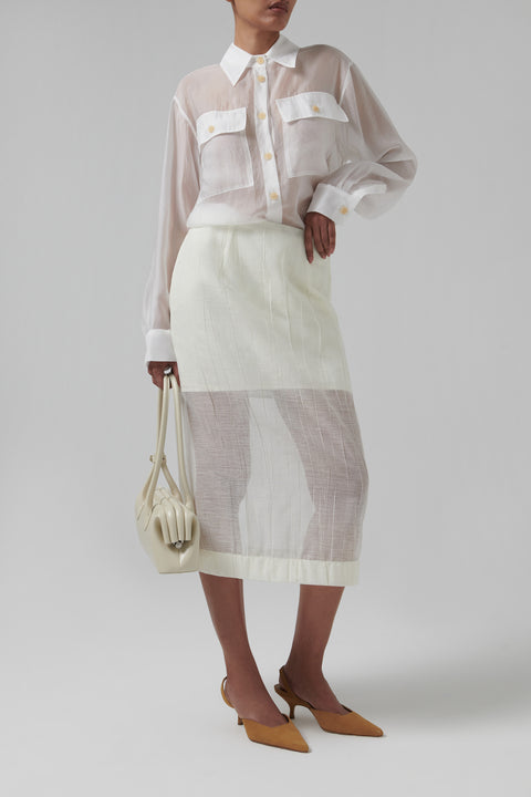 Yellow Wrinkle Sheer Layered Skirt