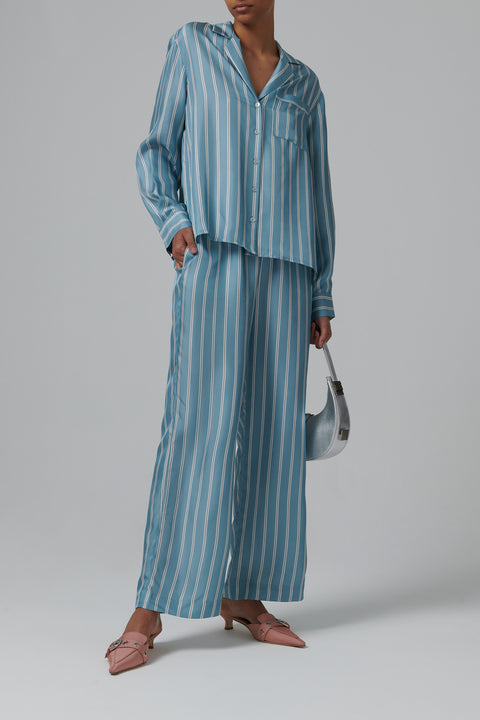 Blue Aurelia Silk Pants