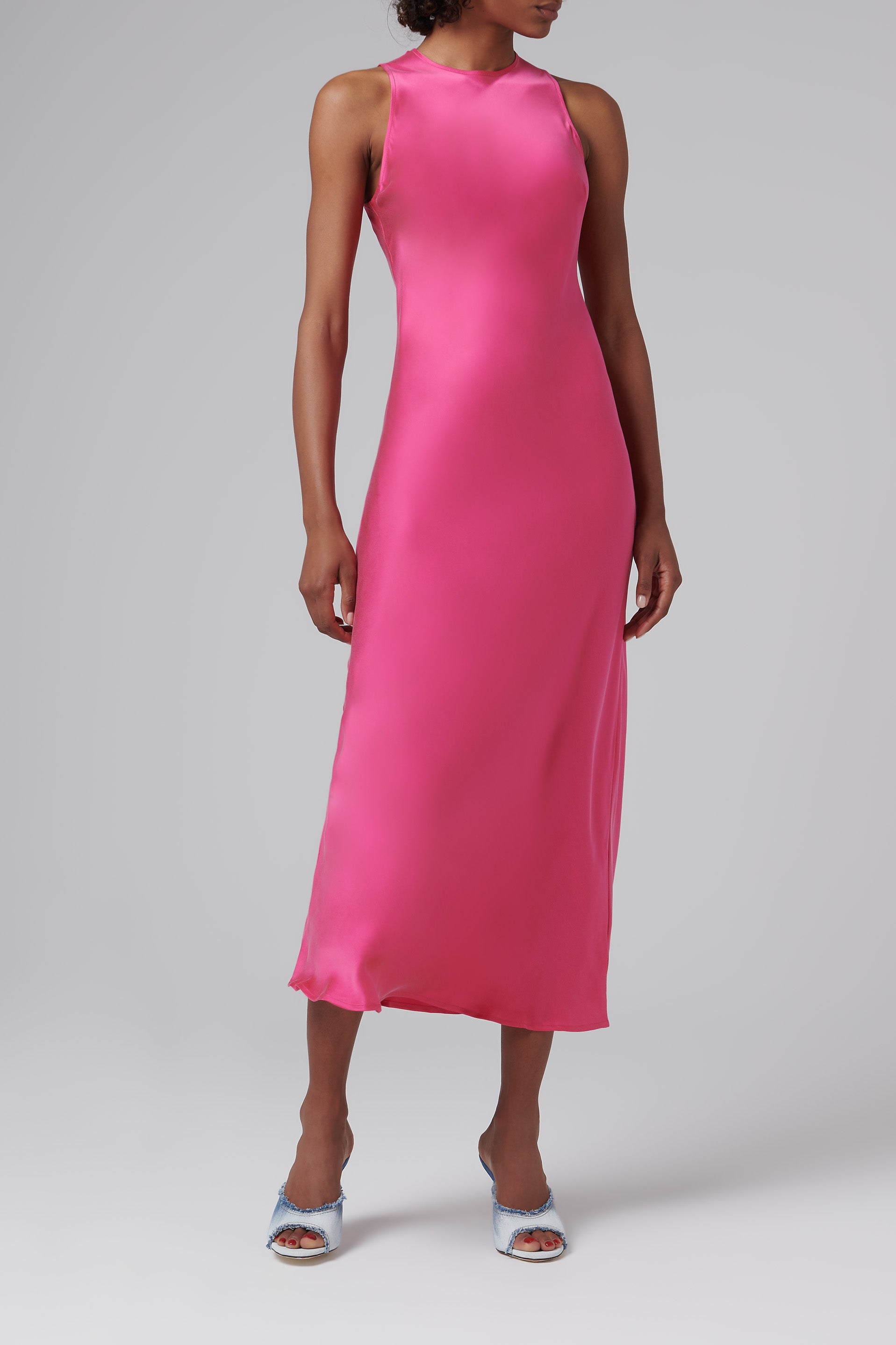 asceno valencia silk satin slip dress Asceno