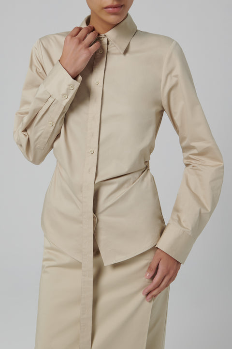 Beige Deconstructed Shirt