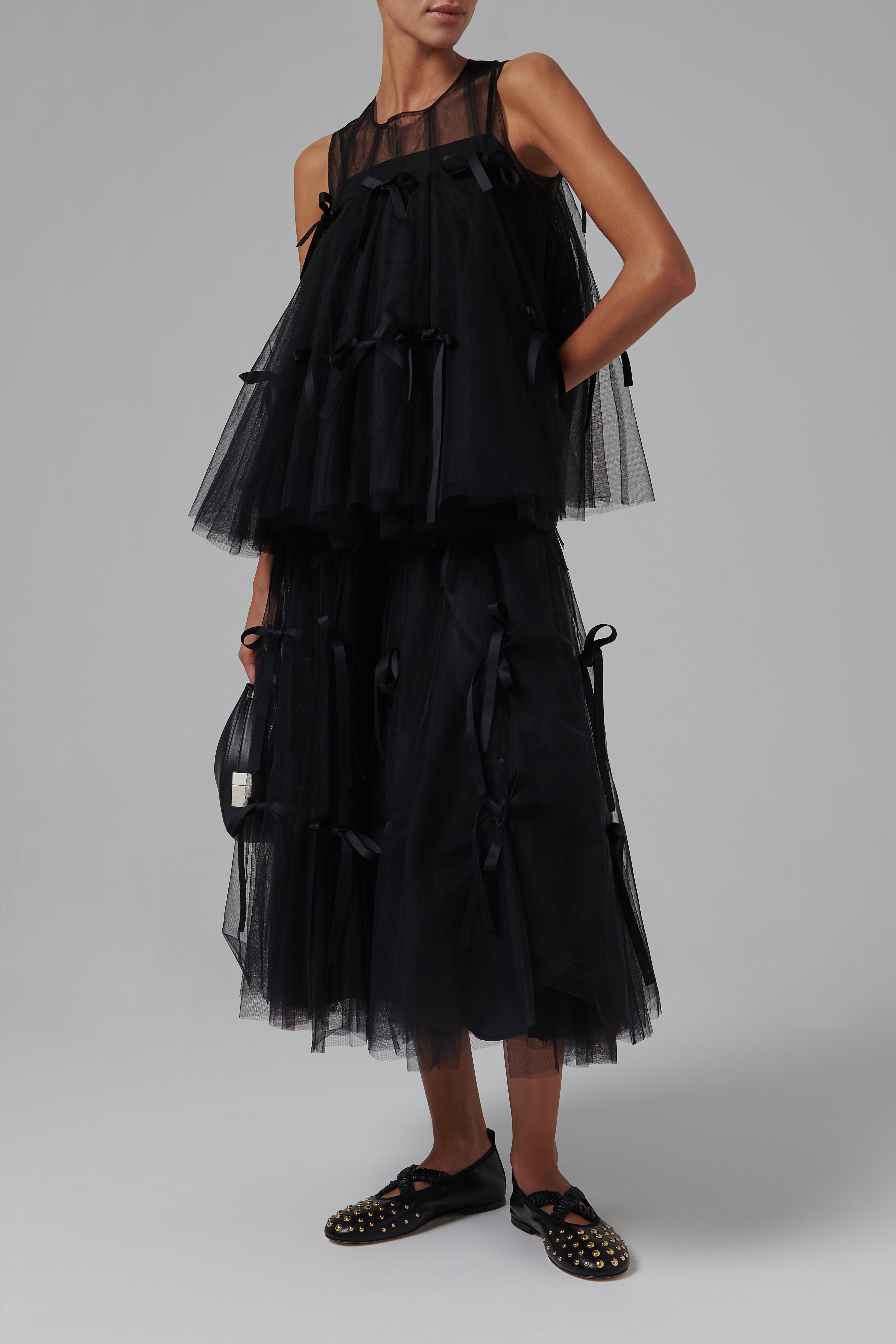 bibiy FRANCINE TULLE TOP BLACK
