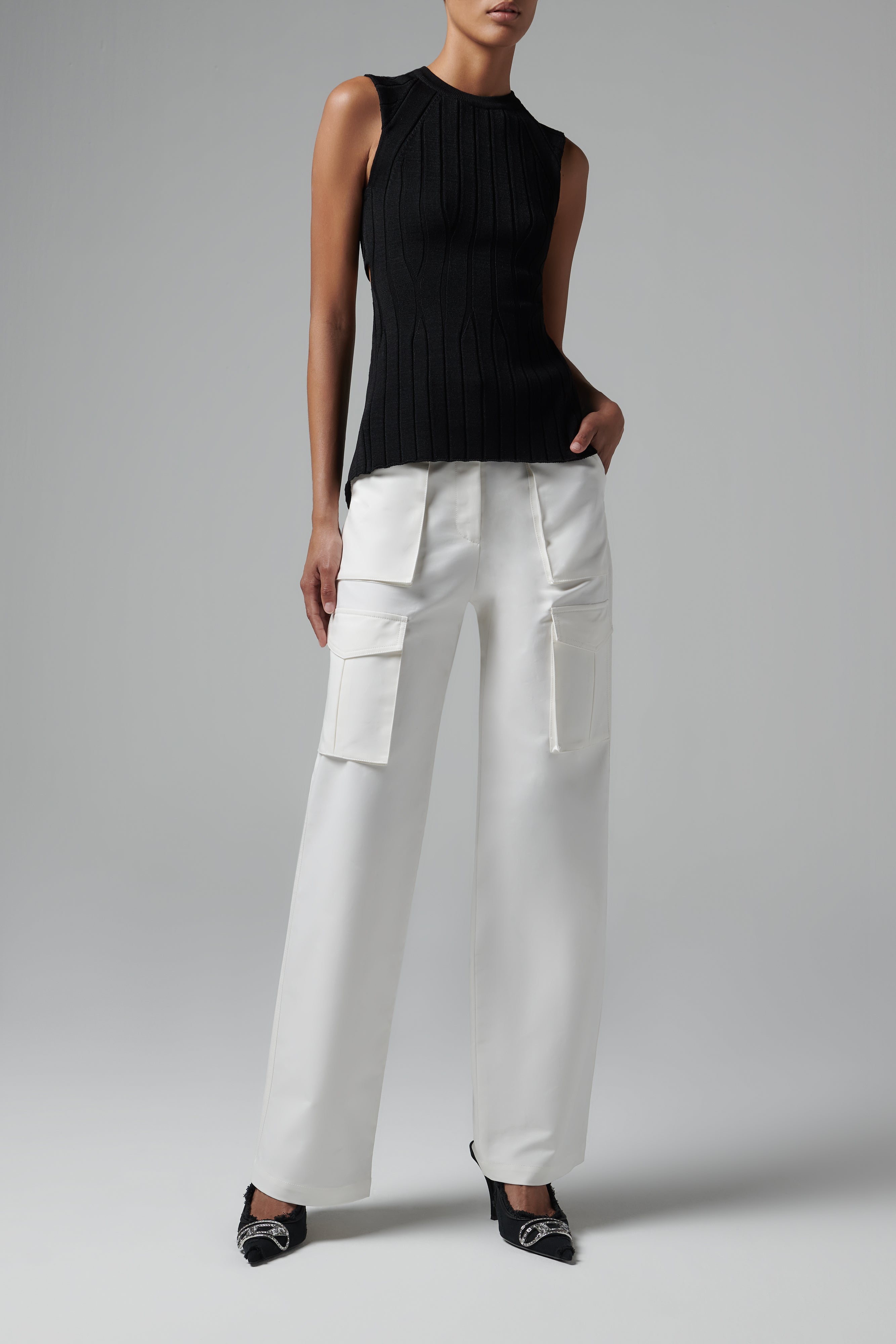 LVIR Black Open Back Knit Tanktop - Fabric of Society