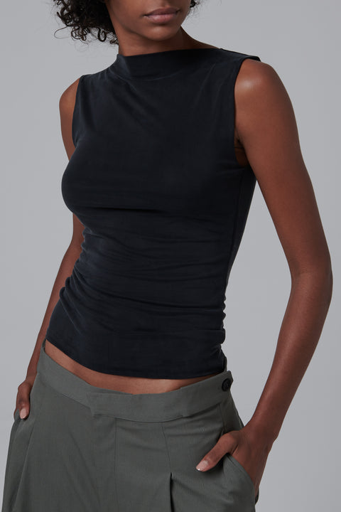Black Cupro Jersey Tank Top