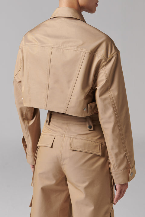 Beige Front Slit Jacket