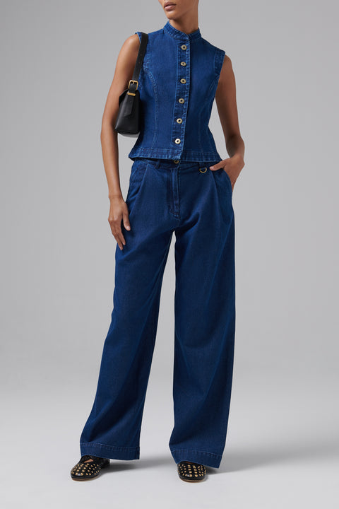 Blue Maud Wide-Leg Jeans