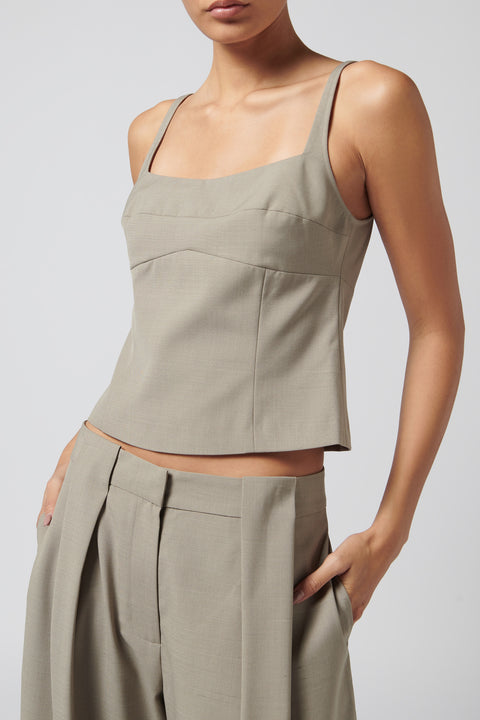 Grey Tailored Bustier Top