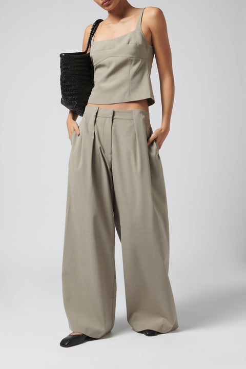 Grey Tailored Bustier Top