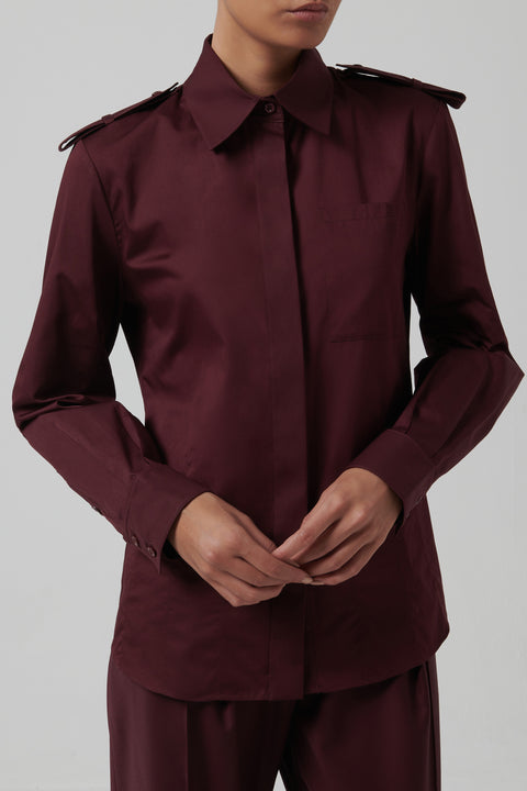 Burgundy Waisted Shirt