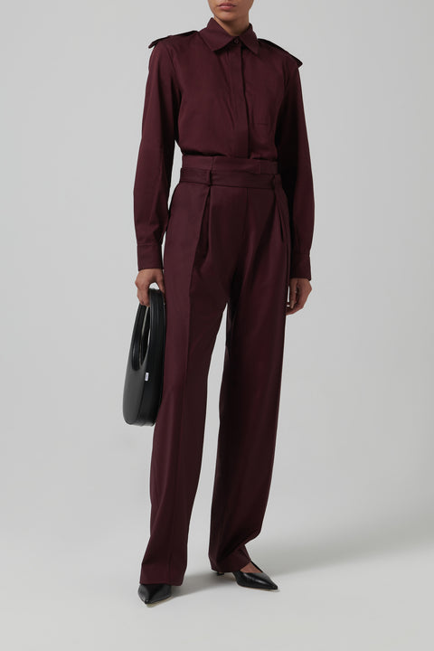 Burgundy Waisted Shirt