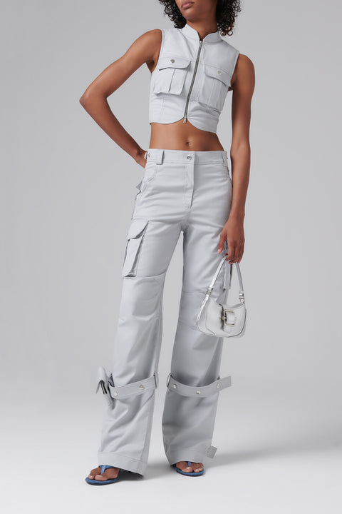 Grey Cargo Cropped Top