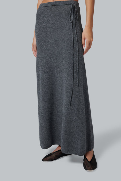 Dark Grey Moro Cashmere Knit Skirt