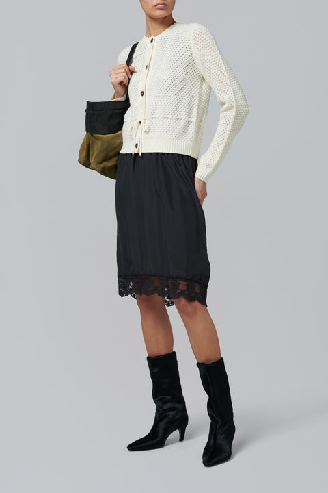 White Como Belted Cardigan