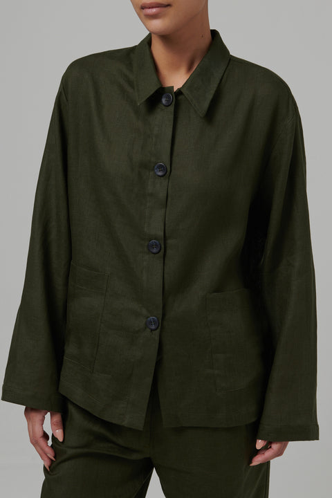 Green Valera Linen Jacket
