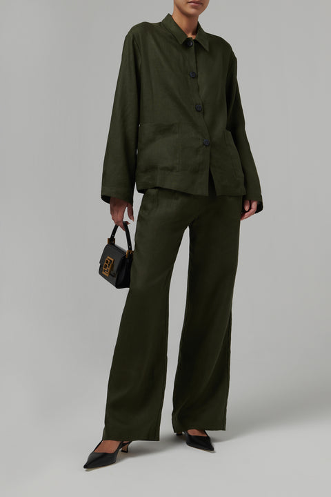 Green Valera Linen Jacket