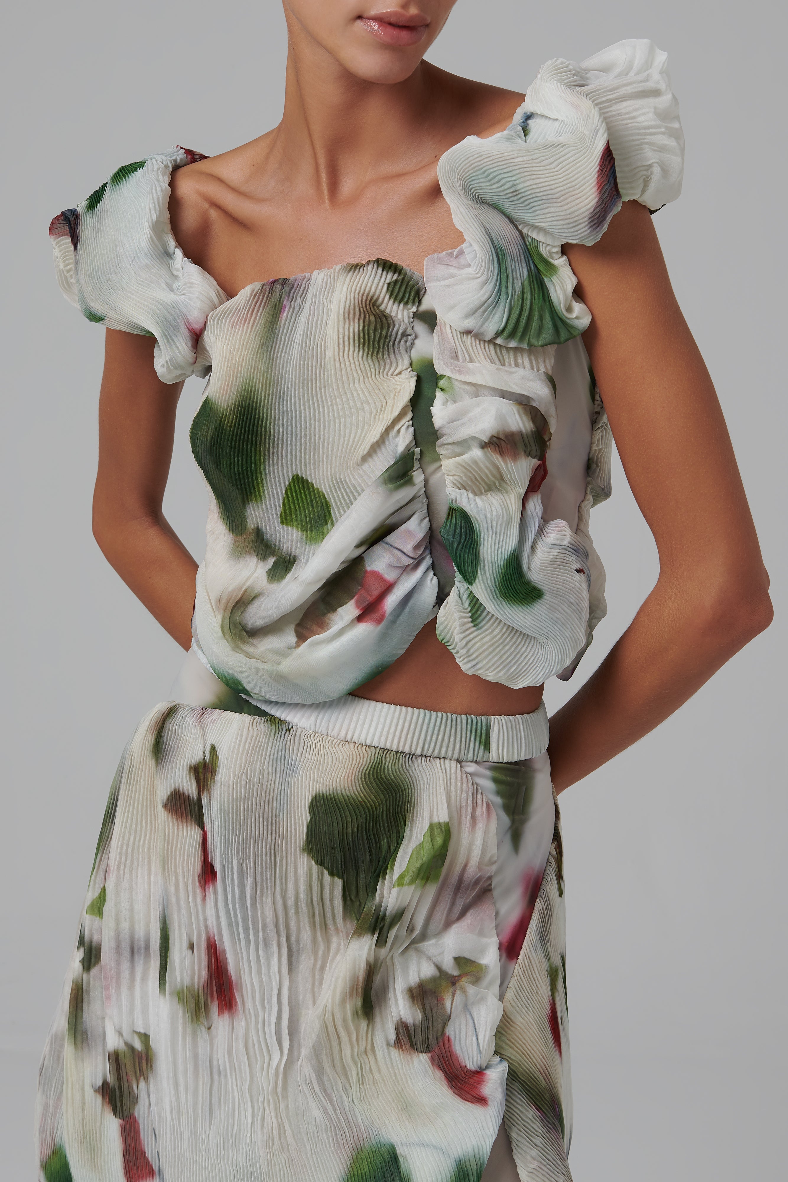 carolineqiqi caroline hu チュール　トップス CAROLINE HU | TULLE BOWKNOT TOP