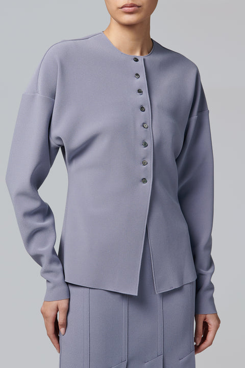 Purple Lay2 Round-Neck Cardigan