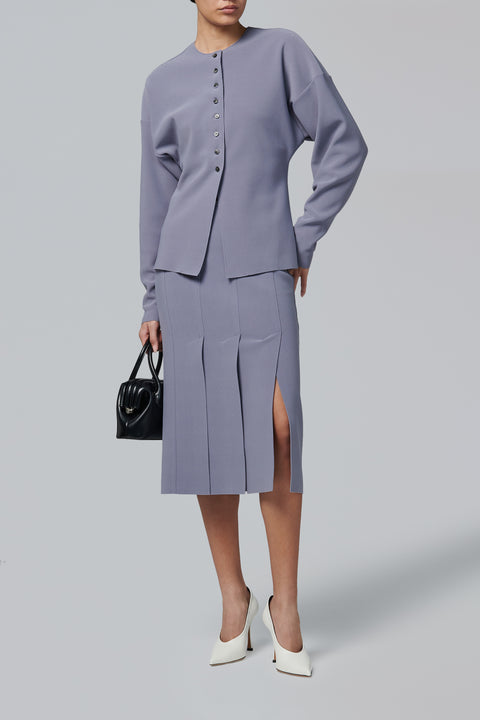 Purple Lay2 Round-Neck Cardigan