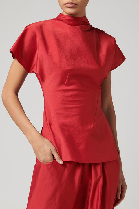 Red Willow Silk Bland Top