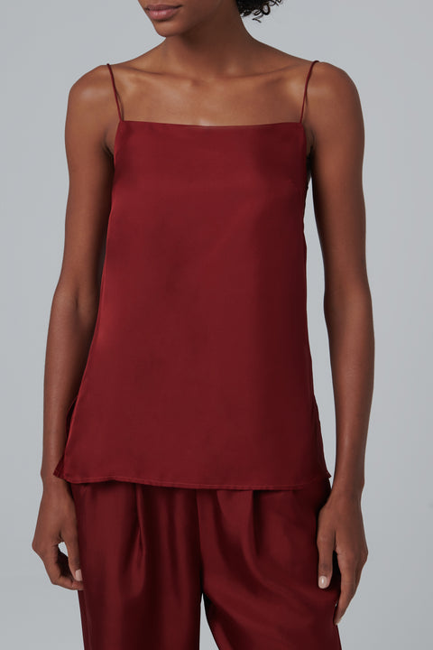 Burgundy Tulum Silk Cami